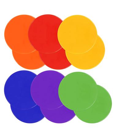 GDUCKS Spot Markers 9inch 10inch 12 Pack Rubber Floor Dots Non Slip Flat Cones Agility Dots for Kids Soccer Basketball Sports Speed Agility Training, Preschool Classroom Activities 10 inch