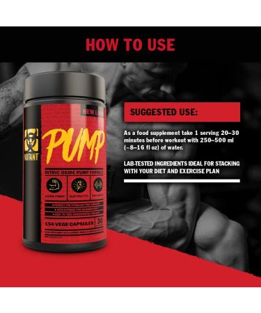 Mutant Pump - 154 Caps | Powerful Pre-Workout Formula | Buy Internationally - Buy Online on GoSupps.com