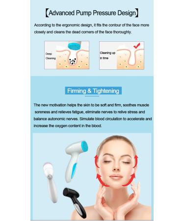 Rechargeable Electric Facial Cleansing Massage Spa Brush with 3 Silicone Heads - Blue | Deep Cleanse, Skin Tightening, Exfoliation & Massage - Buy Online on GoSupps.com