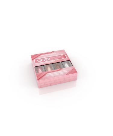 Set of 4 Lip Glosses with Plumping & Moisturizing Effect - Enriched with Hyaluronic Acid - Lifter Gloss - Shades: Amber (007) Crystal (010) Silk (004) & Pearl (001)