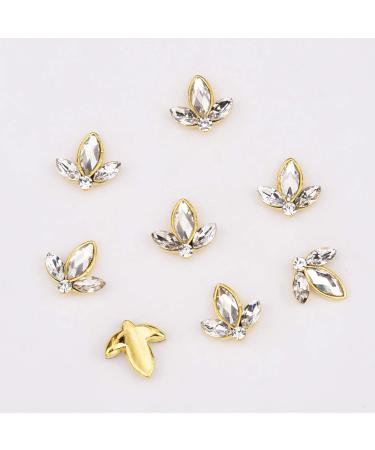 30pcs Gold 3D Nail Art Decorations: Fall Designs with Hemp Leaf, Rhinestones, Pearl Beads, Maple Leaves, Jewels, Diamonds - Assorted Nail Charms - Buy Online on GoSupps.com