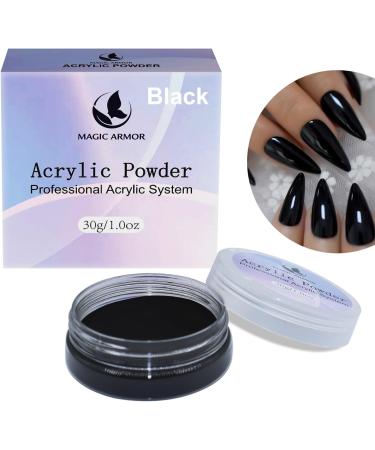 MAGIC ARMOR Acrylic Powder 30g - Professional Non-Yellowing Formula for Salon-Quality Extended Nails - Easy-to-Shape Black Acrylic Powder - Buy Online on GoSupps.com