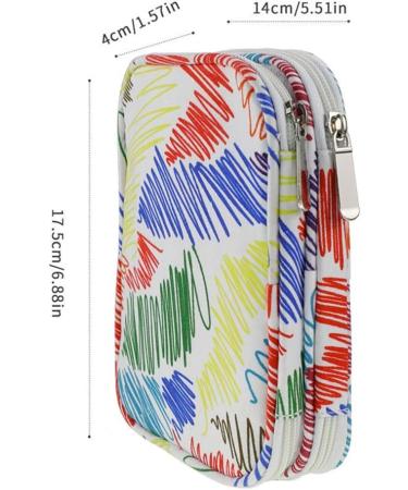 Katech Portable Empty Crochet Hook Case with Web Pocket - Travel Storage Bag Organizer for Crochets and Knitting Accessories (Line Pattern) - Buy Online on GoSupps.com