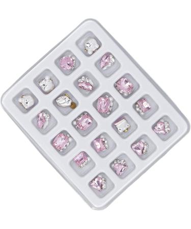 Nail Charms Different Shapes Nail Design Rhinestone Nail Decoration Box Set 20 Pieces for Performance (Pink) - Buy Online on GoSupps.com