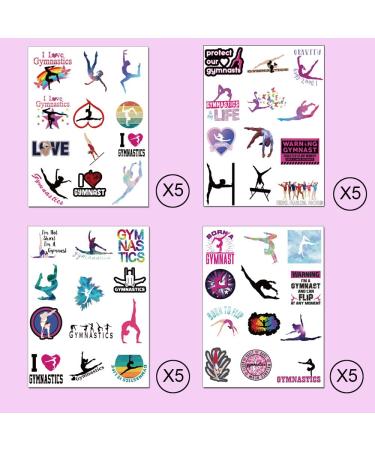 240Pcs Gymnastics Party Favor Temporary Tattoos Stickers | 20 Sheets Gymnastics Birthday Decorations - Buy Online on GoSupps.com