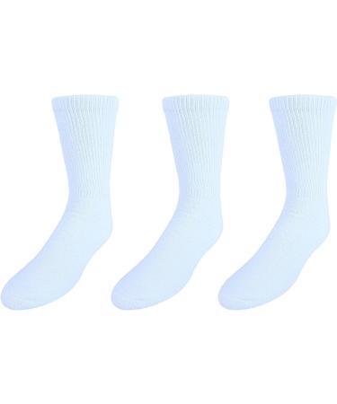 CTM Men's Diabetic Crew Socks - White, One Size | Moisture-Wicking, Non-Binding Fit - Buy Online on GoSupps.com