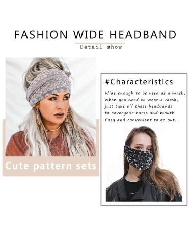 Gangel Boho Floral Printed Wide Headbands - Pack of 3 | Vintage Hair Accessories for Women and Girls - Buy Online on GoSupps.com