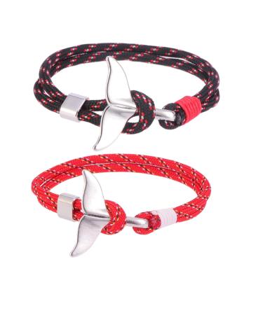 BESPORTBLE 2pcs Ocean Couple Wrist Band Matching Bracelets for Couples Ocean Anchor Bracelet Coastal Bracelets Hand Rope Bracelet Coastal Friend Bracelets Christmas Women's Rope Twine Lovers