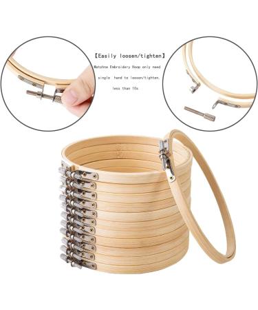 Matchne 8 inch Embroidery Hoop Set - 12PCS | Bamboo Wooden Hoops for Cross Stitch & Needlework Crafts - Buy Online on GoSupps.com