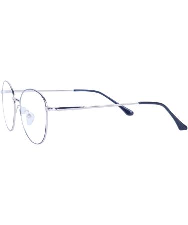 Joxigo Retro Round Computer Glasses - Anti-Blue Light UV Protection Metal Frame Includes Glasses Case - Black & Silver - Buy Online on GoSupps.com
