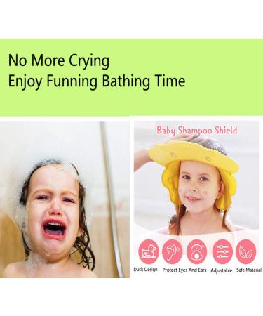 Adjustable Baby Shower Cap - Yellow Toddler Bath Visor for Eye and Ear Protection - Buy Online on GoSupps.com