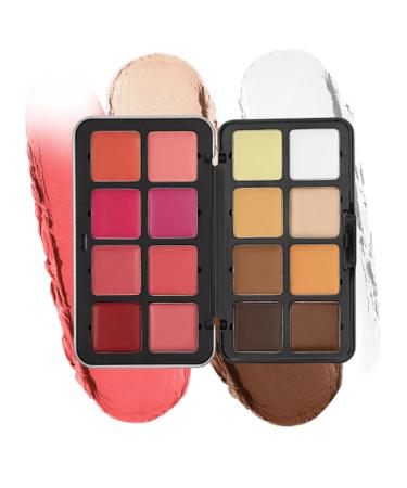 Creamy Blusher Palette - 16 Colours Creamy Eyeshadow and Blush - High Light Concealer Anti-Water Ideal for Face Makeup Travel Evening