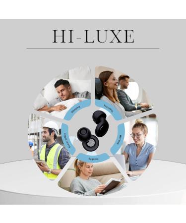 Buy Ear Plugs for Sleeping - Noise Cancelling 30db Silicone Earplugs for Travel Focus & Work - 4 Sizes Available - Black - Buy Online on GoSupps.com