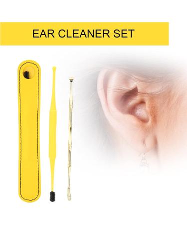 Ear Cleaner Set Durable Easy To Carry Spring Ear Spoon Set for Home(yellow) - Buy Online on GoSupps.com
