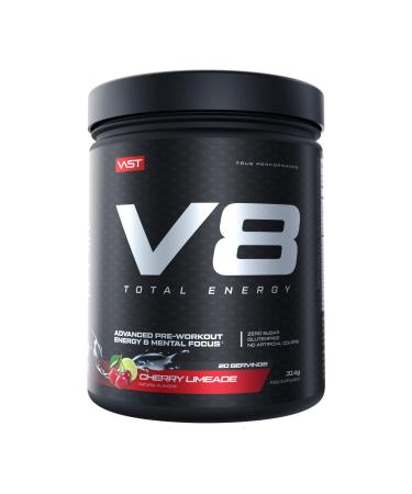 V8 Total Energy - Pre Workout Booster - Training Booster - Carnosyn Betapower natural caffeine - vegan - sugar -free - 20 portions - Made in Germany - Cherry Limeade - Buy Online on GoSupps.com