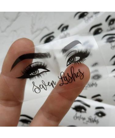 100-200Pcs Eyelashes Stickers Eyelash/Lipgloss Tubes/Mink/Cosmetic Packaging Transparent Custom Logo Labels Stickers Roll Custom Personalised Clear Stickers