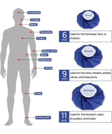 Vivicool Reusable Ice Bags for Injuries Heat & Cold Therapy Pain Relief Hot Water Bag 11 Inch First Aid Cold Packs for Sports Injury Recovery - Buy Online on GoSupps.com