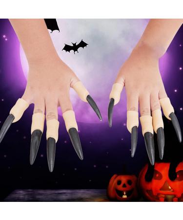 10Pcs Cosplay Fake Nails Witch Nails Realistic Terrible Horror Decorative Claws Halloween Nails Witch Decorations Halloween Props for Festival Black - Buy Online on GoSupps.com