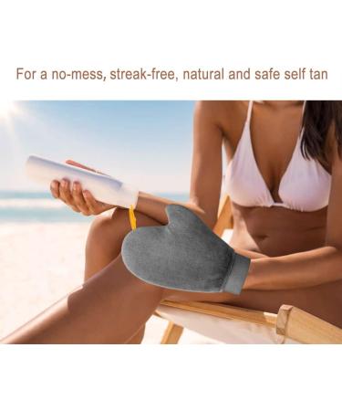 EVYTTA Self Tanning Mitt Fake Tan Mitt Self Tan Mitt Glove Fake Tan Mit Velvet Tanning Mitt Tanning Glove Double Sided Fake Tan Mitt Applicator UK Patented with Elastic Wrist and Thumb Hole Grey - Buy Online on GoSupps.com