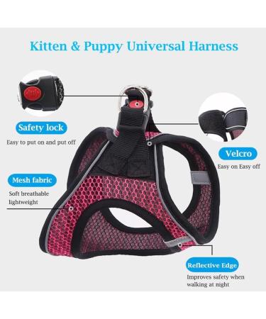 Cat Harness and Lead for Walking Escape Proof Adjustable Kitten Harness and Lead Set with Reflective Strip Soft Mesh Kitten Vest Harness for Outdoor Comfort Fit Easy to Control XS Pink - Buy Online on GoSupps.com