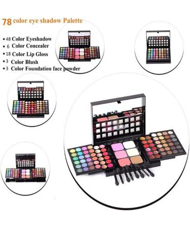 BrilliantDay 78 Colours Professional Makeup Palette Set with Eyeshadows, Lip Gloss, Blusher, Concealer, Highlight Powder - Buy Online on GoSupps.com