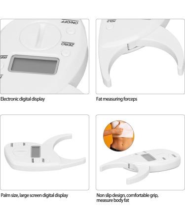 Digital Body Fat Caliper with LCD Display - Skin Fat Measurement Device for Fitness Enthusiasts and Trainers (White) - Buy Online on GoSupps.com