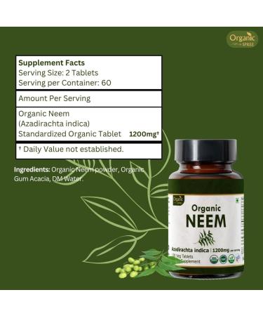 ORGANIC SPREE Manjistha, Neem & Aloe Vera Supplement 120 Tablets Each USDA Organic, Supports Skin & Digestion Rubia Cordifolia, Azadirachta Indica & Aloe Barbadensis - Buy Online on GoSupps.com