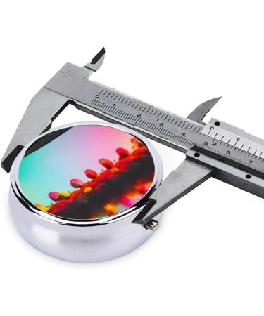 Bright Beautiful Colorful Art Portable Round Pill Box | Lightweight & Moisture-Proof Vitamin Organizer - One Size - Buy Online on GoSupps.com