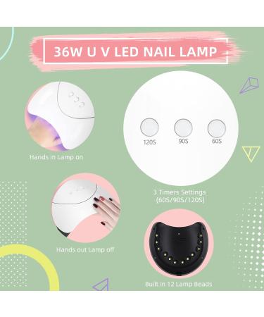 Phoenixy Gel Nail Polish Kit - 10 Colors Set with 36W Nail Lamp - Glossy Matte Base Top Coat - 25 PCS DIY Nail Art Starter Kit for Women - Perfect Christmas Gift - Gel Nail Polish Set - Buy Online on GoSupps.com