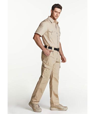 CQR Men's Short Sleeve Ripstop Tactical Work Shirt - Commander Khaki XL - Buy Online on GoSupps.com