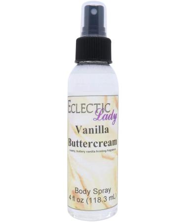 Vanilla Buttercream Body Spray 4 ounces Body Mist for Women with Clean Light & Gentle Fragrance Long Lasting Perfume with Comforting Scent for Men & Women Cologne with Soft Subtle Aroma For 4 Fluid Ounces