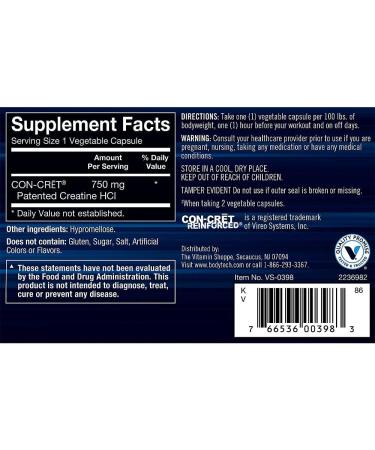 Buy Creatine HCL - Highly Water-Soluble & Bioavailable | 60 Vegetable Capsules for Optimal Performance | International Shipping Available - Buy Online on GoSupps.com