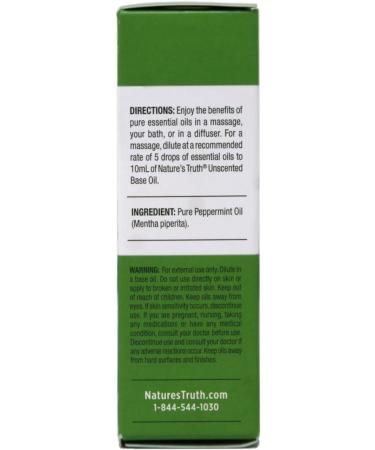 Nature's Truth Peppermint Essential Oil for Diffusers and Aromatherapy 0.51 FL OZ - 4 Pack - Buy Online on GoSupps.com