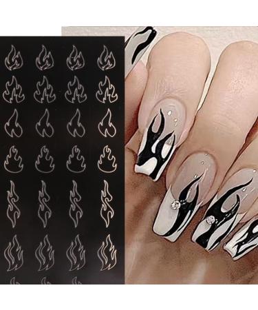 Reusable Airbrush Nail Stickers Stencil - 24 Sheets for DIY Nail Art Designs - French Butterfly Flower Heart Moon Star Christmas Decals - Self-Adhesive Template Tool - Buy Online on GoSupps.com