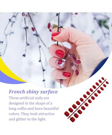 dijiusidy Square Nail Set Classic Scratch Resistant Artificial Press-on Fingernails Full Cover Strong Viscosity Manicure Stickers Type 15 - Buy Online on GoSupps.com
