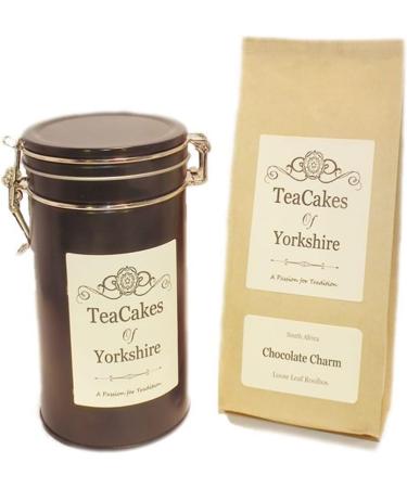 Rooibos Chocolate Charm Tea Gift Caddy (Red Bush) 100g Loose Leaf Herbal Tisane Infusion by TeaCakes of Yorkshire. - Buy Online on GoSupps.com