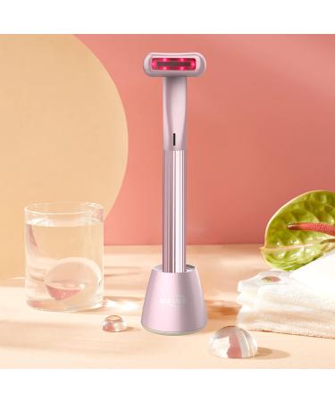 USUIE 4 in 1 Facial Wand, Red Light Therapy for Face and Neck, Facial Massager, Reduce Wrinkles, Anti-Aging Facial Tools - Pink