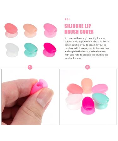 FRCOLOR 6pcs Lip Brush Set - Silicone Lip Gloss Applicator & Protector Covers | Anti-Lost Makeup Tools - Buy Online on GoSupps.com