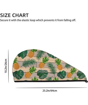 Super Absorbent Pineapple Palm Leaves Microfiber Hair Towel for Women - Quick Dry Coral Velvet Wrap for Long Curly & Thick Hair - International Shipping - Buy Online on GoSupps.com