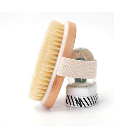 Zhurson Oval Dry Brushing Body Bath Brush - Natural Bristles for Exfoliation and Circulation Boost - Buy Online on GoSupps.com