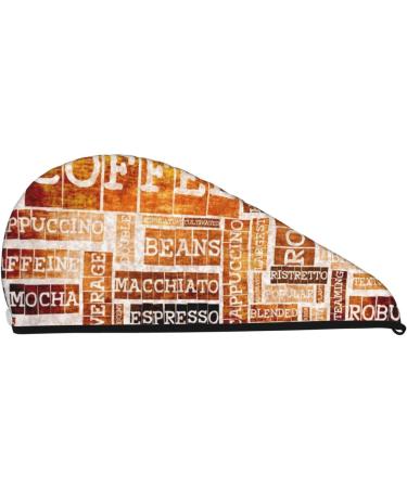 Hand Drawn Vintage Coffee Microfiber Hair Towel | Soft Super Absorbent Hair Wrap for Women | Quick Dry Coral Velvet Cap for Long Curly & Thick Hair - Buy Online on GoSupps.com