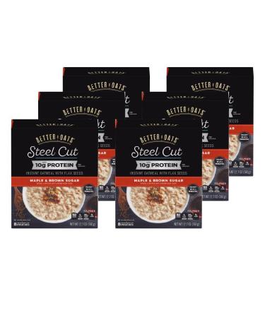 Better Oats Steel Cut Maple & Brown Sugar High Protein Instant Oatmeal 12.7oz (Pack of 6) - Buy Online on GoSupps.com
