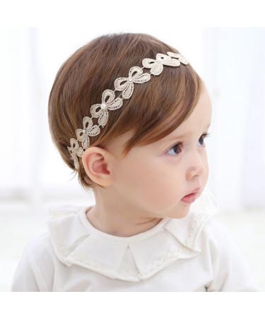 COUXILY Baby Girls Lace Flower Headband - 4 Pack Faux Leather Elastic Hairbands for Newborns & Toddlers - Perfect for Everyday & Special Occasions - Buy Online on GoSupps.com