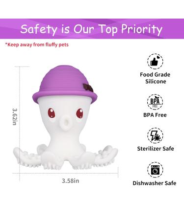 Shop Mombella Octopus Baby Bite Toy - Soft Silicone Teether for 6-18 Months Perfect Gift for Soothing Gums Purple Violet - Buy Online on GoSupps.com