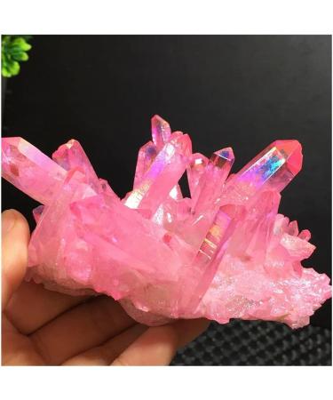 Stone Crafts Rose Flame Aqua Aura Quartz Crystal vug Rainbow Titanium Bismuth Silicon Cluster Reiki Crystals - Buy Online on GoSupps.com