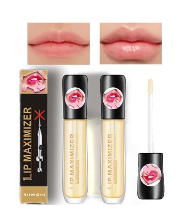 Lip Balm Plumping Lip Gloss Clear Lip Oil Waterproof Liquid Lip Plumper Strong Moisturize Lipstick Long Lasting Nutritious Lip Plumper Makeup Set (Peach -2PCS) - Buy Online on GoSupps.com