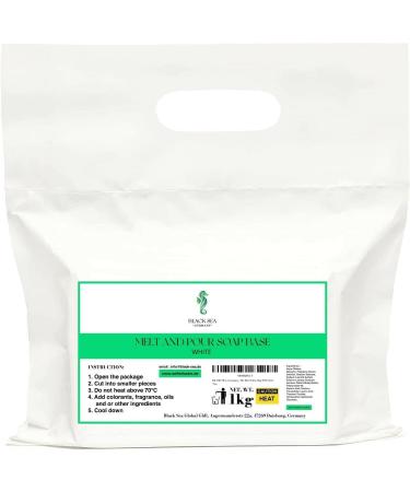 BLACK SEA Germany 1 kg Opaque White Soap for Soap Making Raw Soap Base Soap Base (SLS free) 100% Vegan