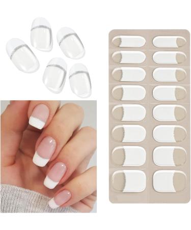  Generisch Semi-cured gel nails semi-cured gel manicure stickers gel nail films French tip nail strips gel nail films that work with UV light for - Buy Online on GoSupps.com