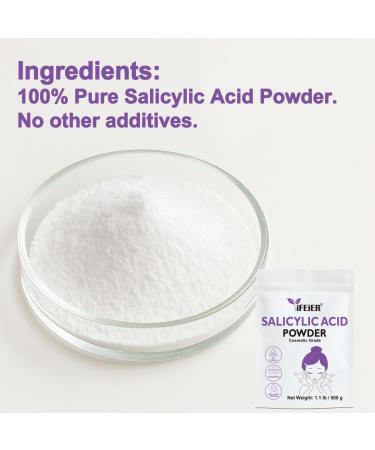 iFEiER Pure Salicylic Acid Powder | Cosmetic Grade Salicylic Acid 1.1 LB (500 g) | Original Ingredients for DIY BHA Exfoliant for Skincare Body Hair & Industrial Use | Make Serum - Buy Online on GoSupps.com