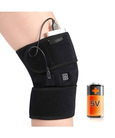 Heating Knee Brace - USB Heated Support & Knee Massager for Pain Relief | 3 Temperature Levels for Men & Women - Buy Online on GoSupps.com